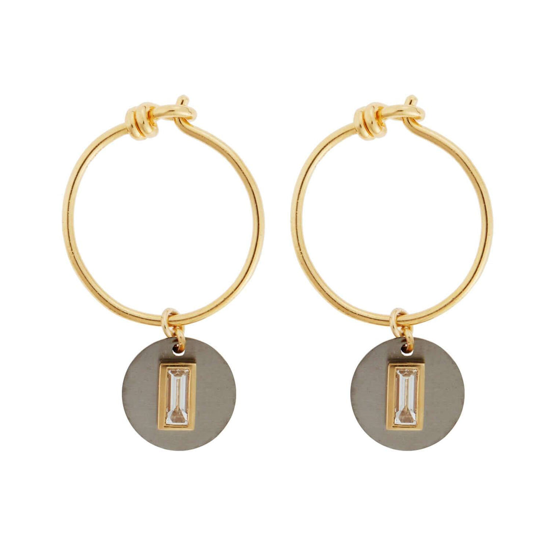 Titan Galaxy Discs Hoops - TITANIUM - Ileana Makri store