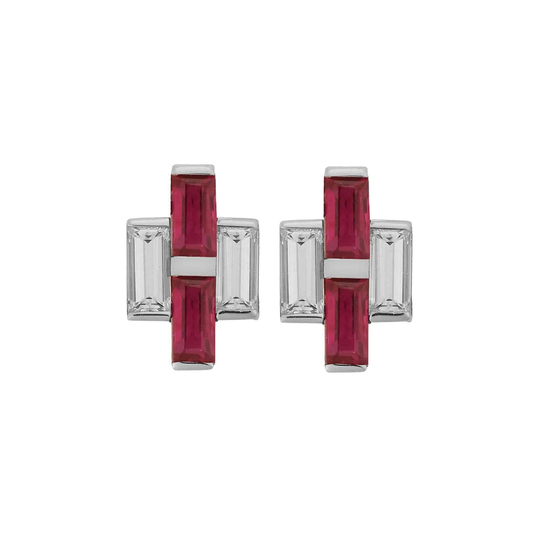 Tower Small Block Studs W-D-RU - Baguette - Ileana Makri store