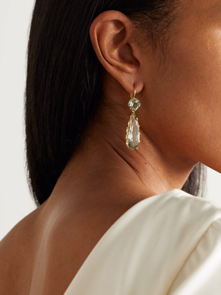 Double Crown Drops Pink Amethyst, Earrings, Ileana Makri