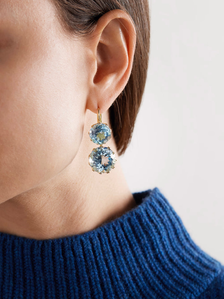 Double Crown Blue Topaz, Earrings, Ileana Makri