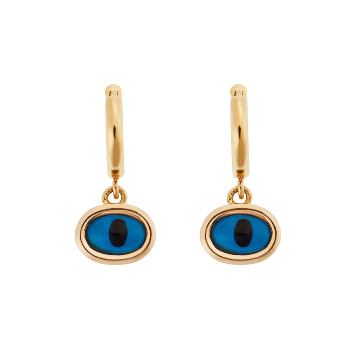Yellow Mini Oval Eye Hoops - EVIL EYE - Ileana Makri store