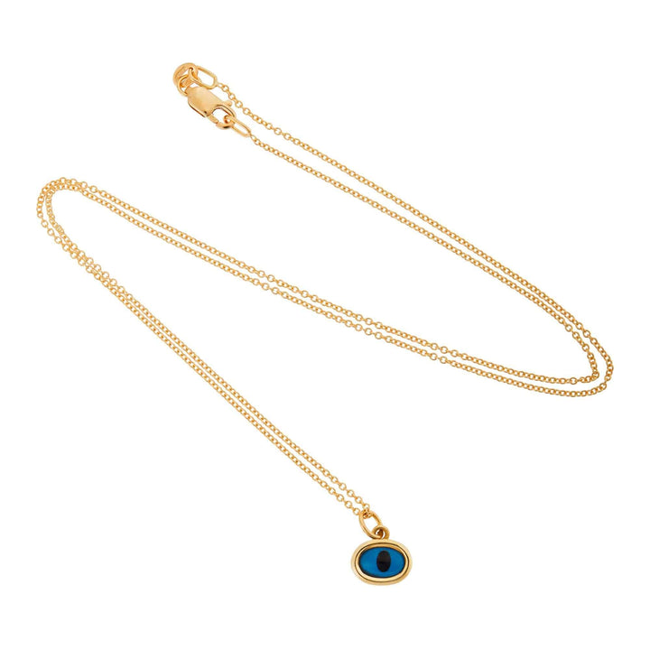 Yellow Mini Oval Eye Pendant - EVIL EYE - Ileana Makri store