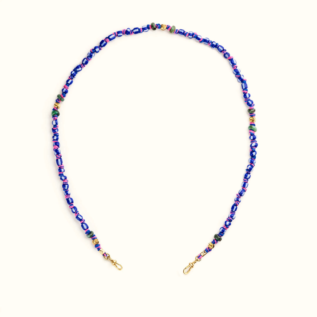 Mauli beads ghana blue 35cm - Marie Lichtenberg - Ileana Makri store