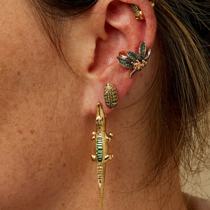 Tsavorite Alligator Bite Earring - Bibi Van Der Velden - Ileana Makri store