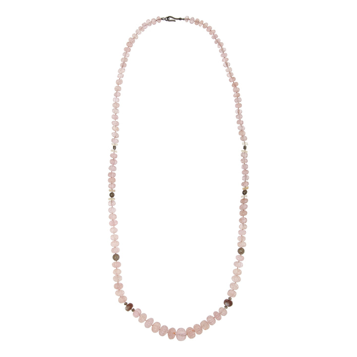 Pink Morganite Beaded Necklace (90cm) - Ileana Makri