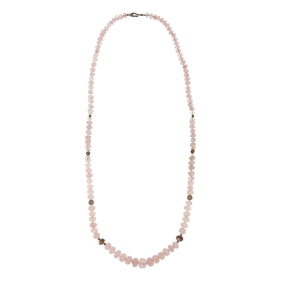 Pink Morganite Beaded Necklace (90cm) - Ileana Makri