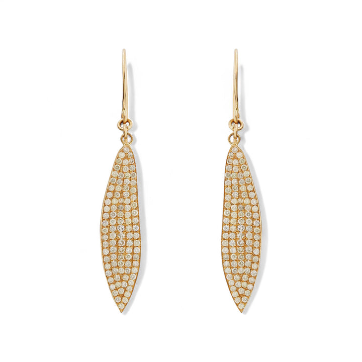 Diamond Leaf Earrings Large
