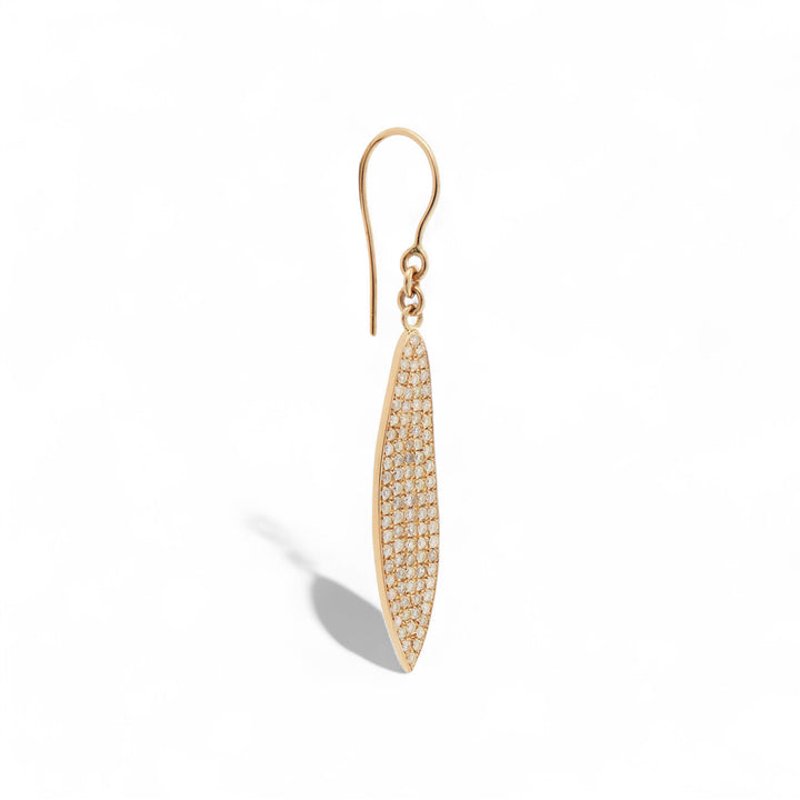 Diamond Leaf Earrings Large