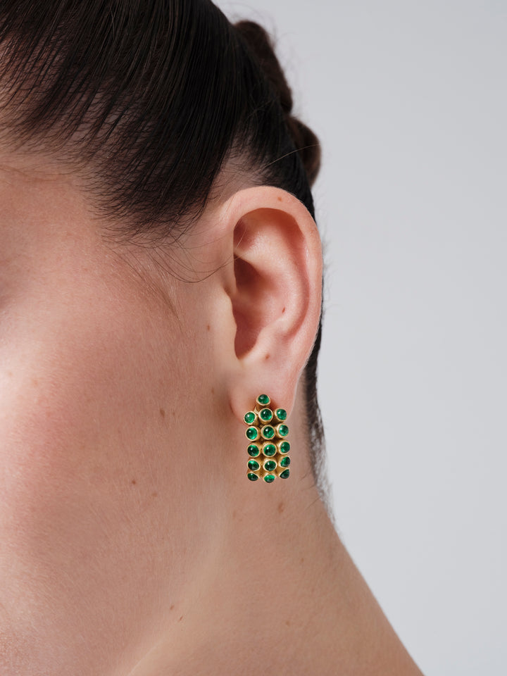Emerald Cluster Earrings