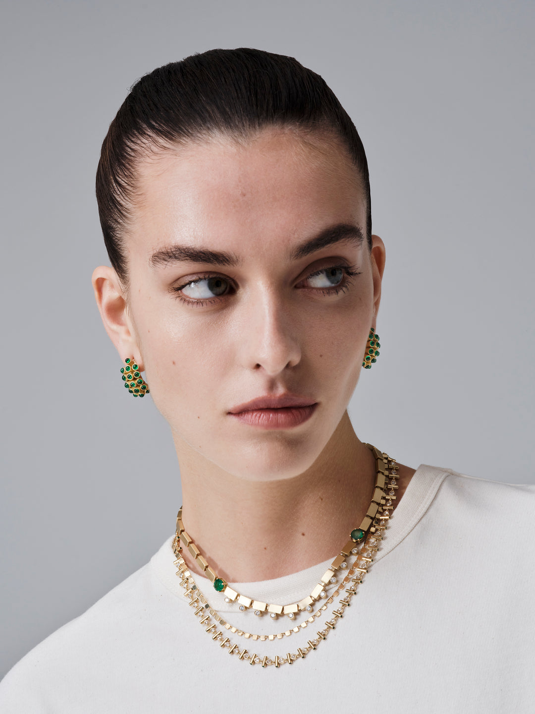 Emerald Cluster Earrings