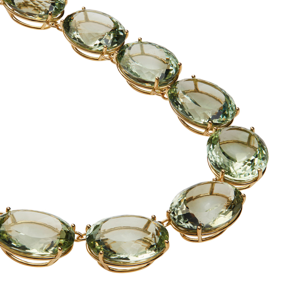 Large Crown Green Amethyst Necklace - Ileana Makri