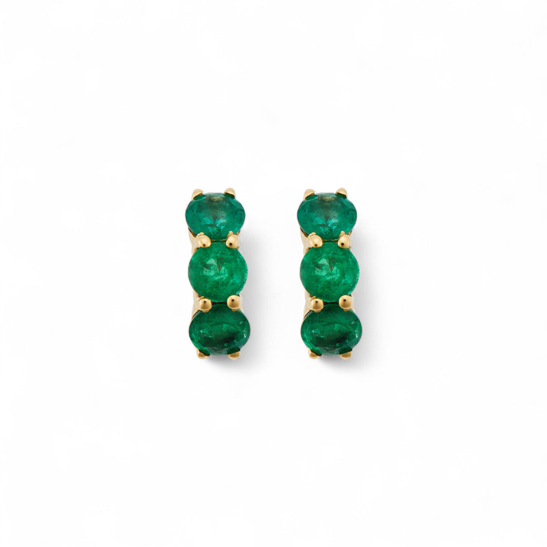 Huggie Hoops Emerald