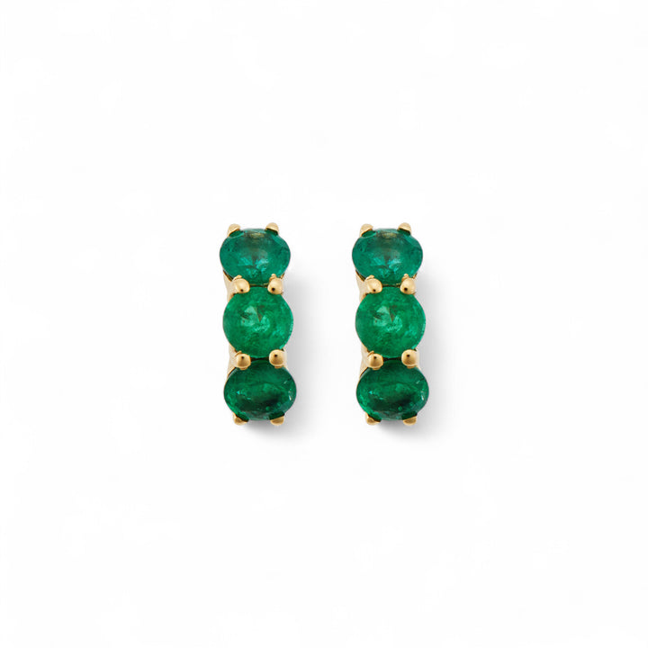 Huggie Hoops Emerald