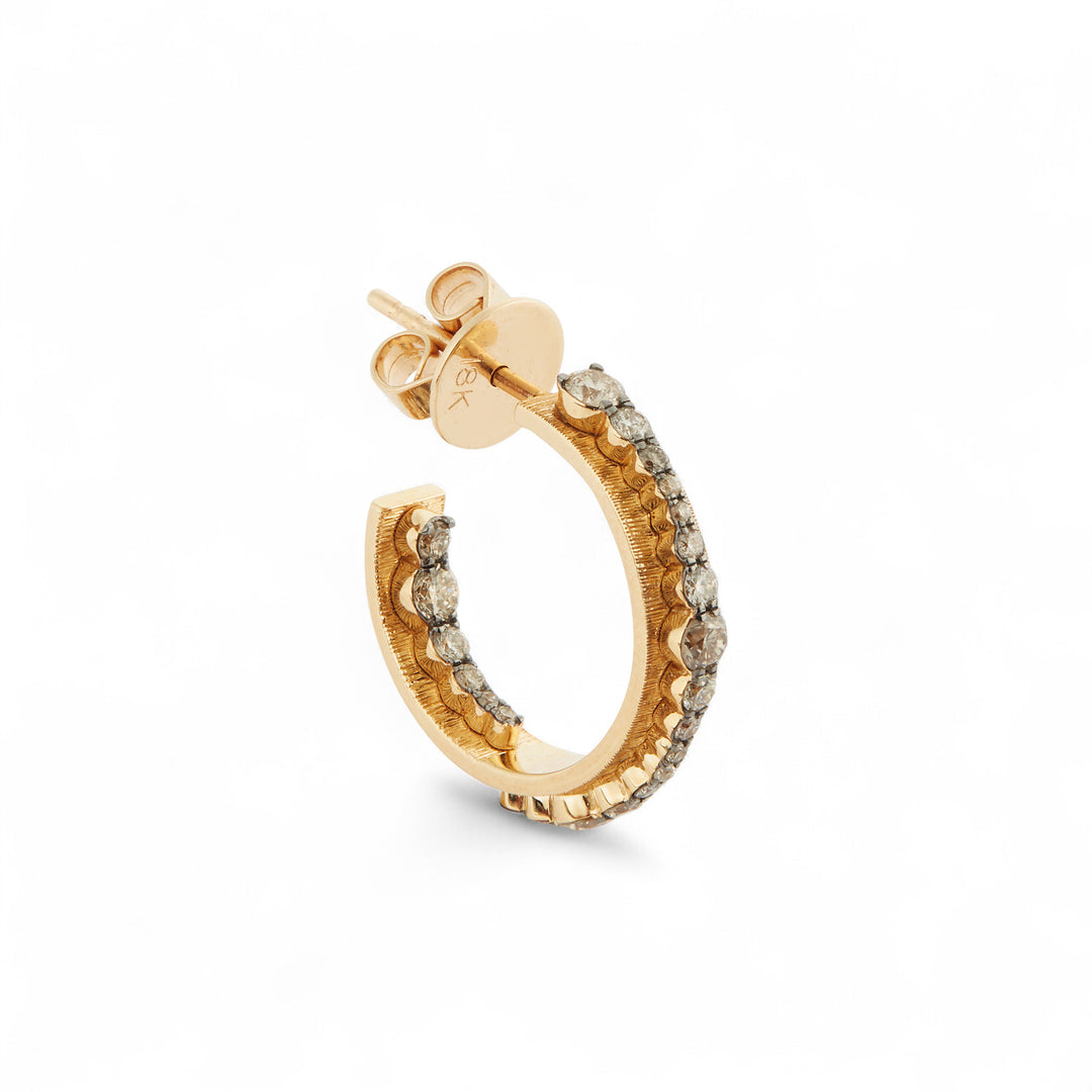 Inside Out Diamond Ripple Hoops