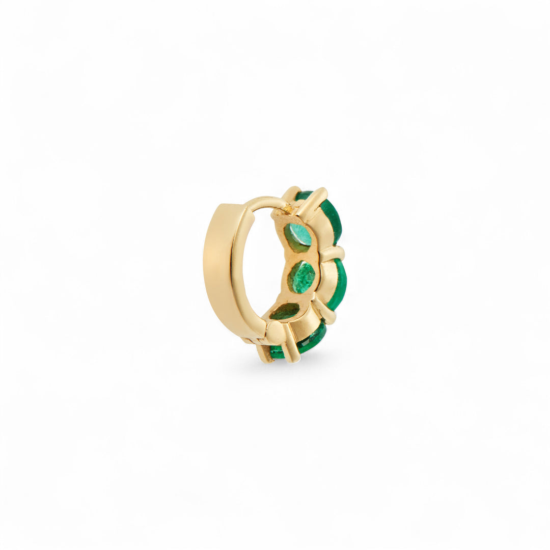 Huggie Hoops Emerald