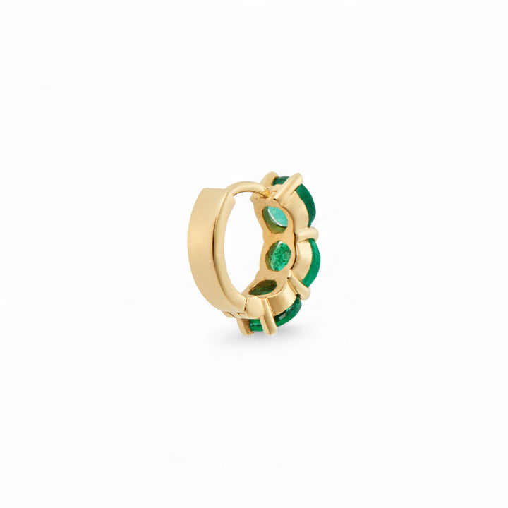 Huggie Hoops Emerald