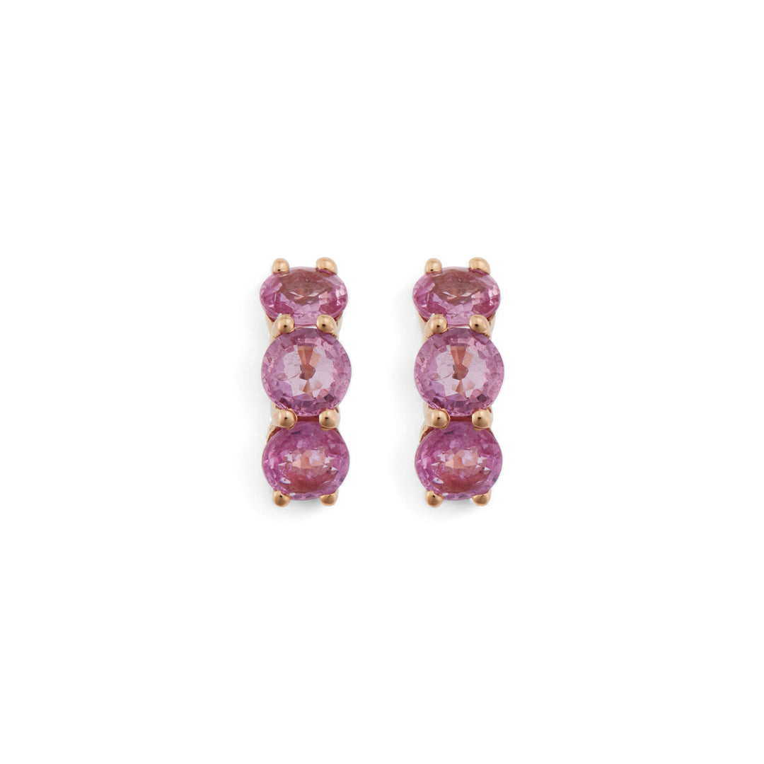 Huggie Hoops Pink Sapphire