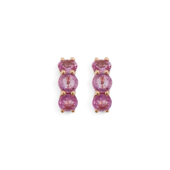 Huggie Hoops Pink Sapphire