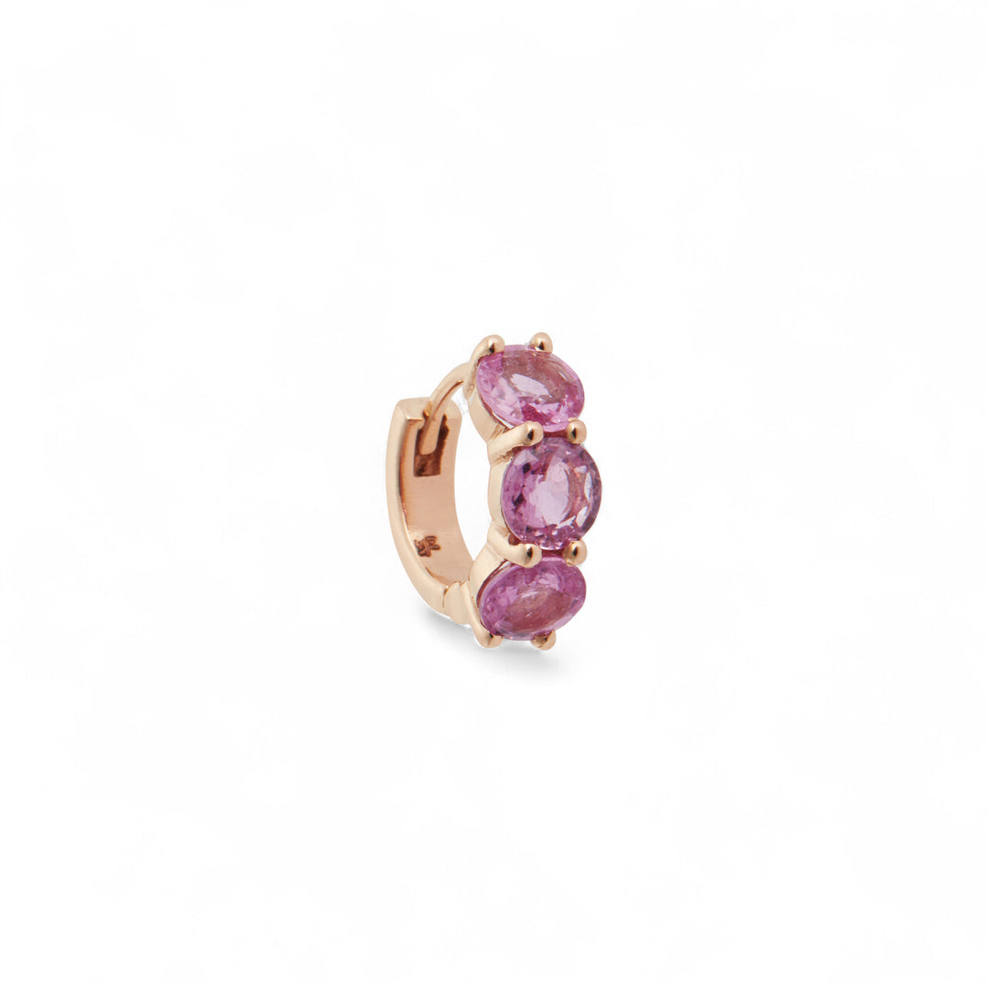 Huggie Hoops Pink Sapphire