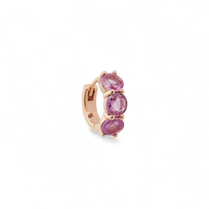 Huggie Hoops Pink Sapphire