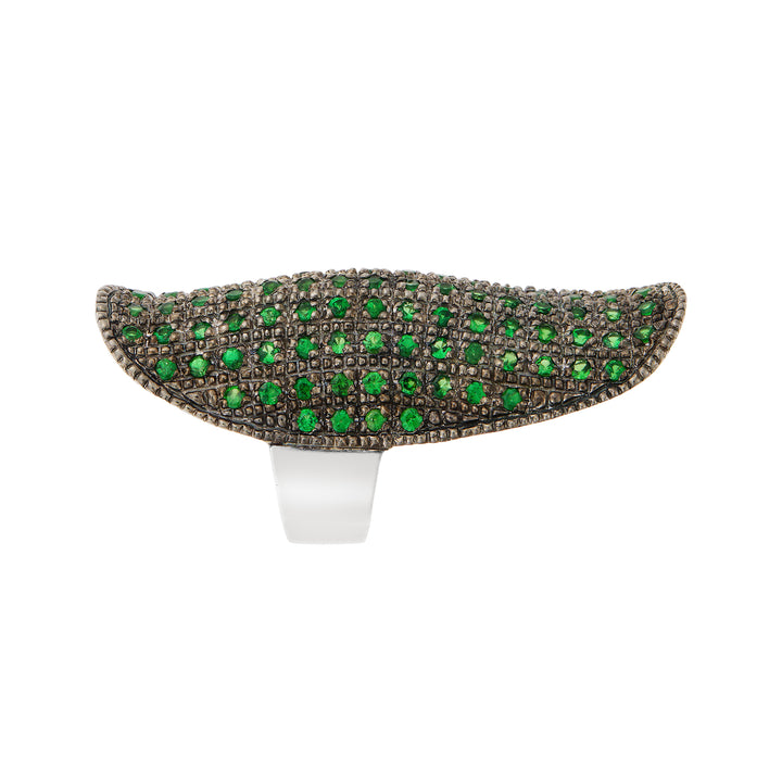 Tsavorite Shield Ring