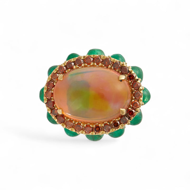 Opal Eternity Flower Ring