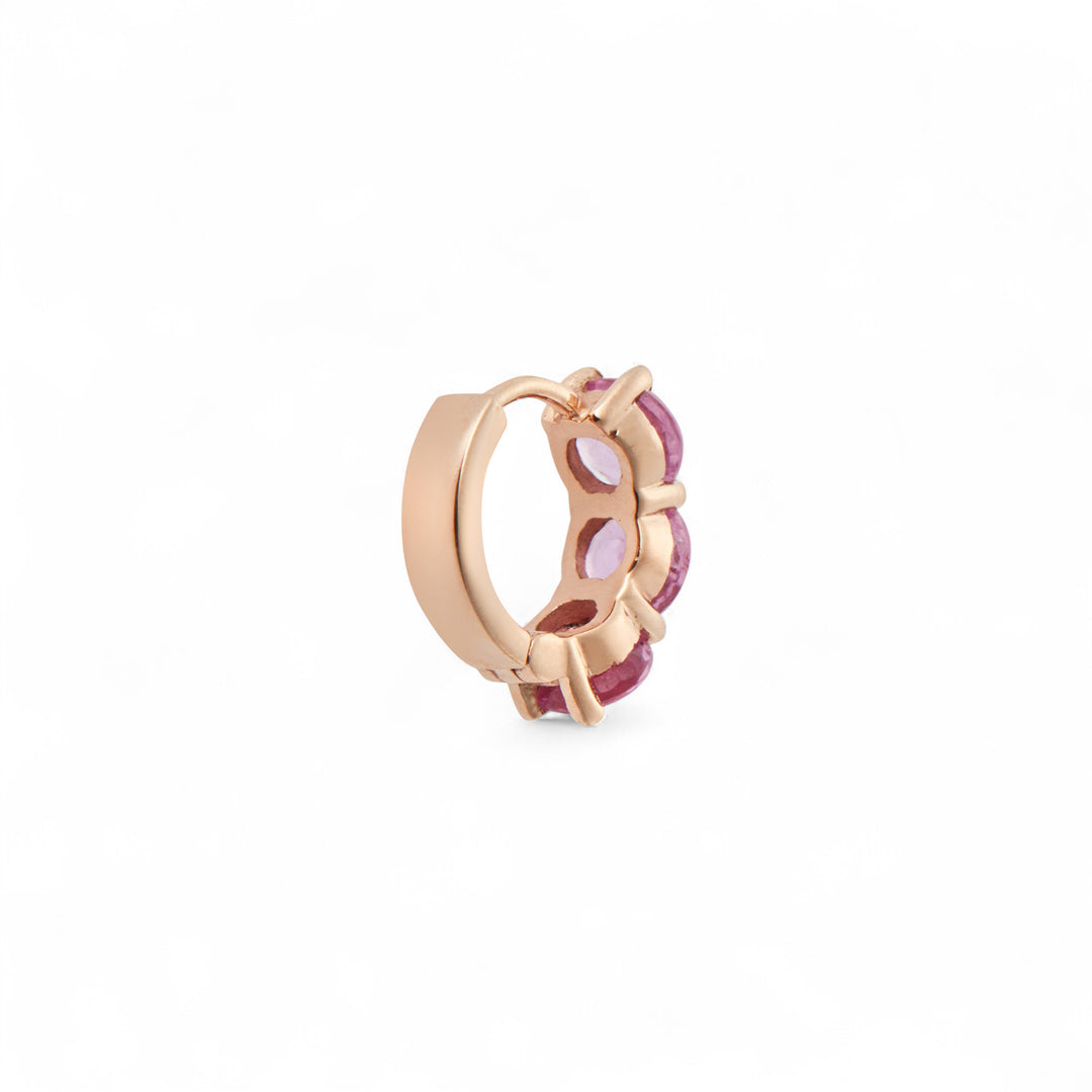Huggie Hoops Pink Sapphire