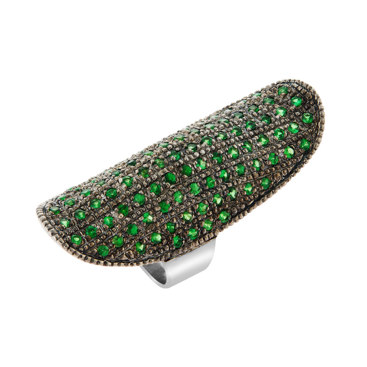 Tsavorite Shield Ring