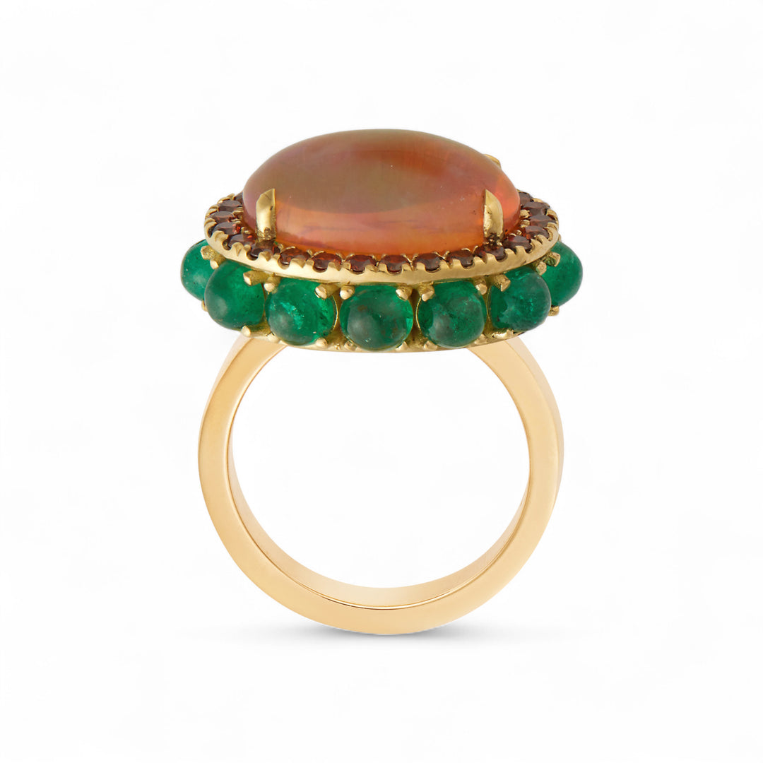 Opal Eternity Flower Ring