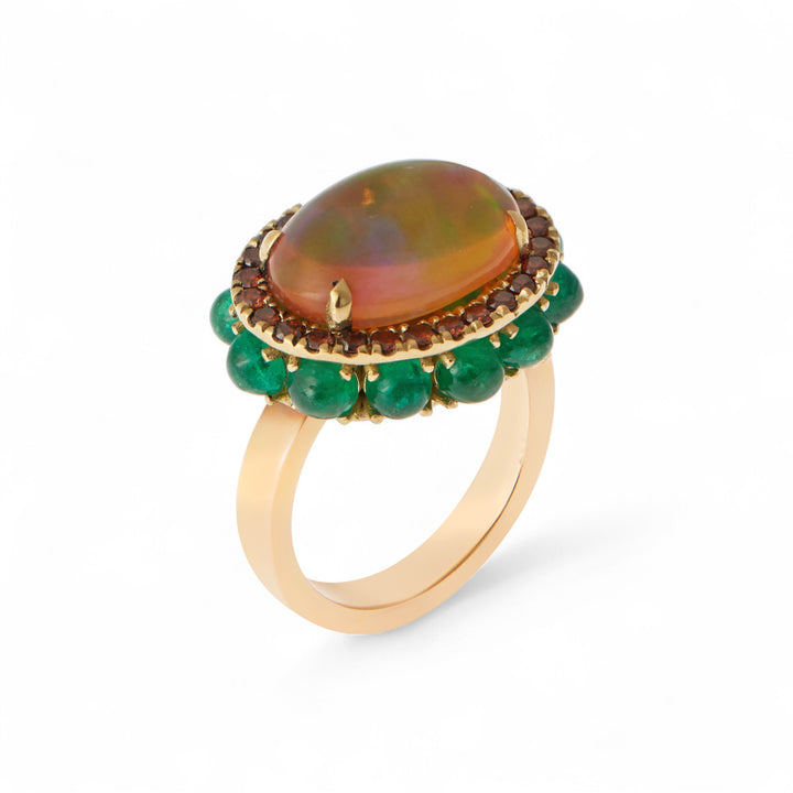 Opal Eternity Flower Ring
