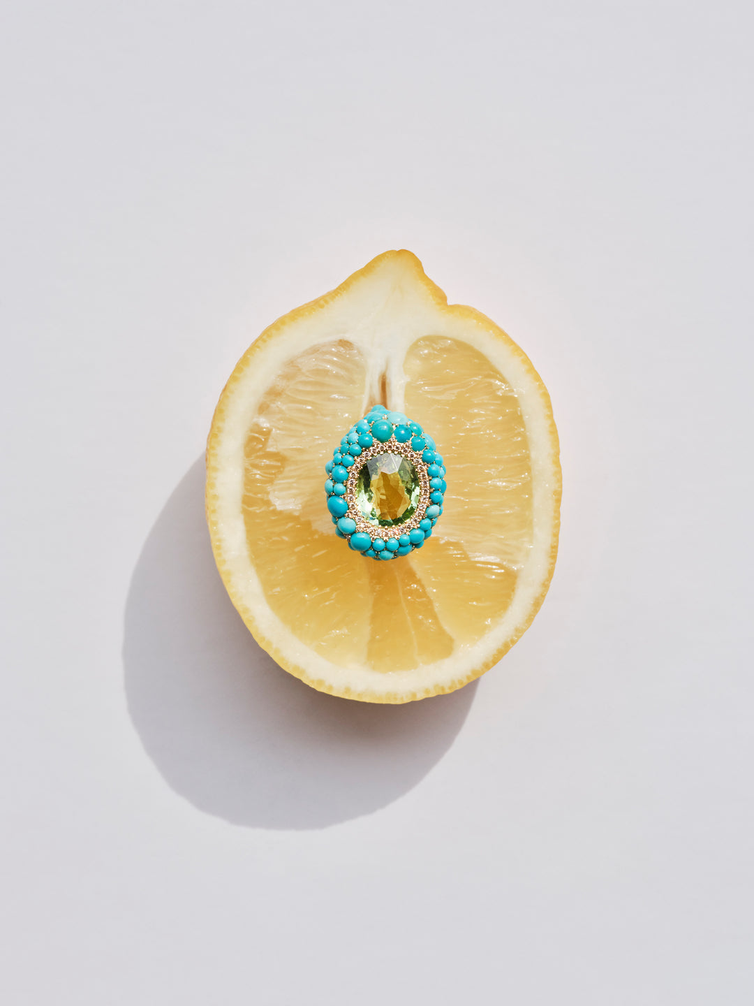Turquoise & Tourmaline Sea Foam Ring