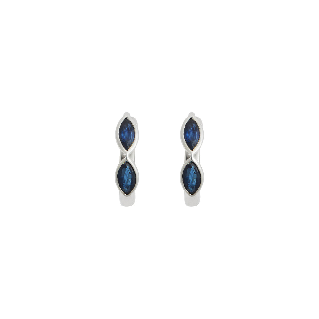 Navette Sapphire Mini Hoops W-BS