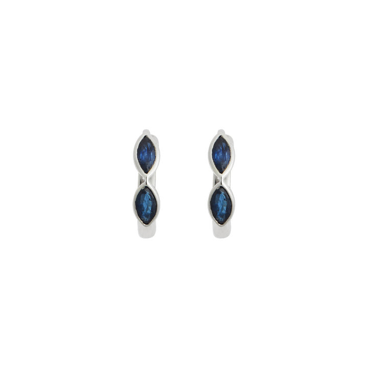 Navette Sapphire Mini Hoops W-BS