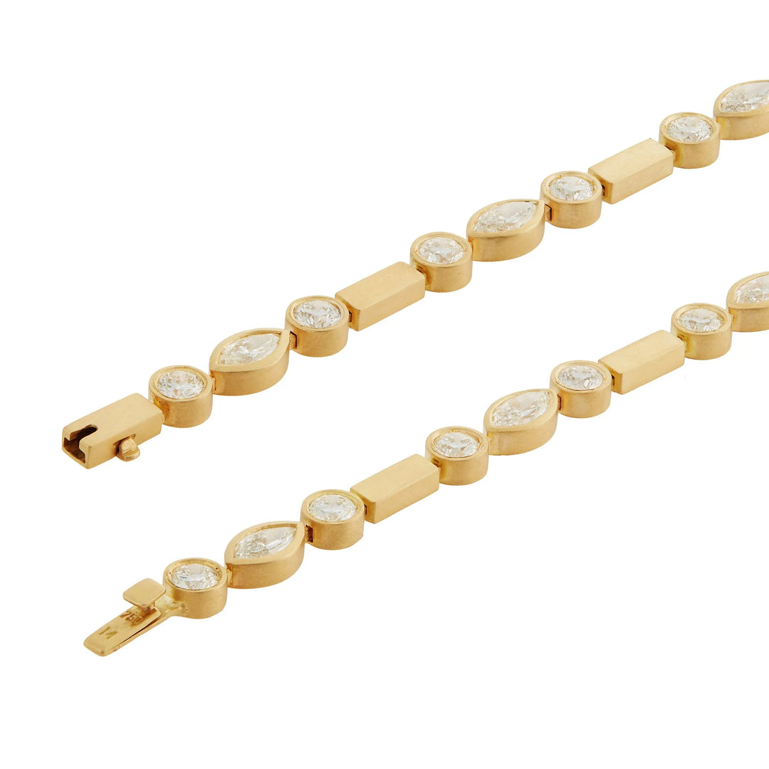 Diamond Navette Stream Bracelet Y-D, Bracelets, Ileana Makri