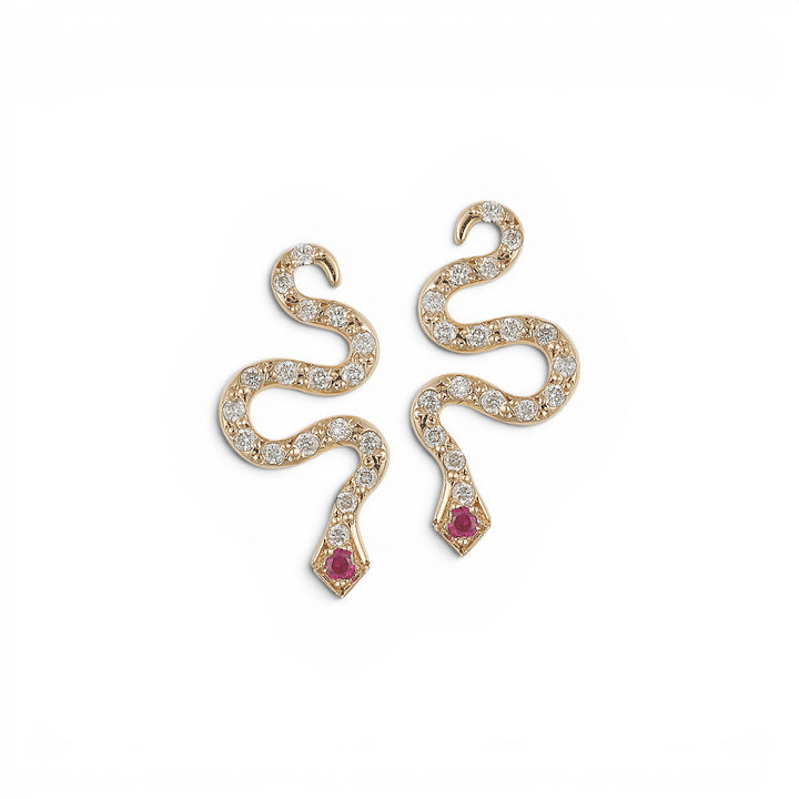 Little Snake Stud Diamond & Ruby
