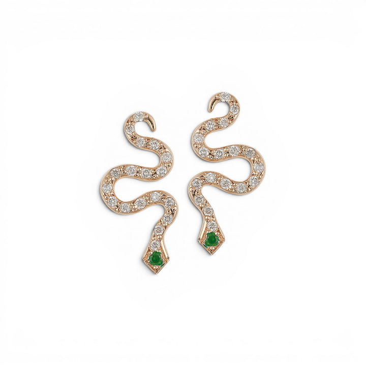 Little Snake Stud Diamond & Tsavorite
