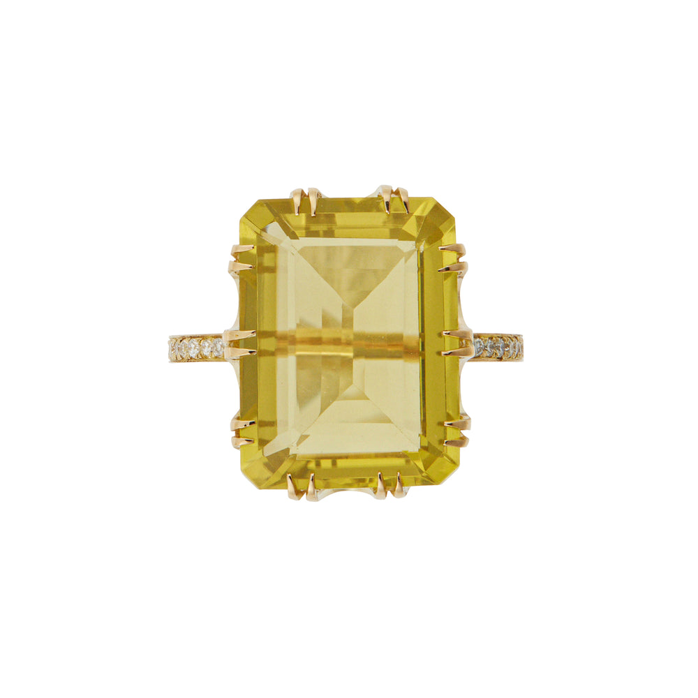 Oblong Crown Solitaire Lemon Topaz - Crown - Ileana Makri store