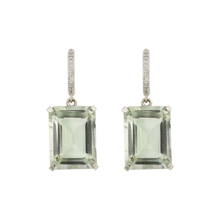 Royal Crown Green Amethyst Hoops