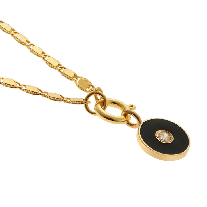 Bubble Solitaire Enamel Necklace - Eye M Core - Ileana Makri store