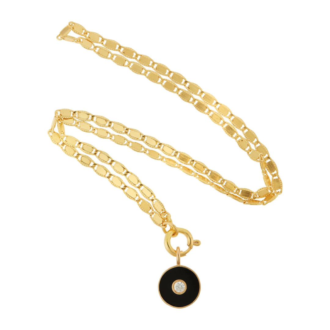 Bubble Solitaire Enamel Necklace - Eye M Core - Ileana Makri store