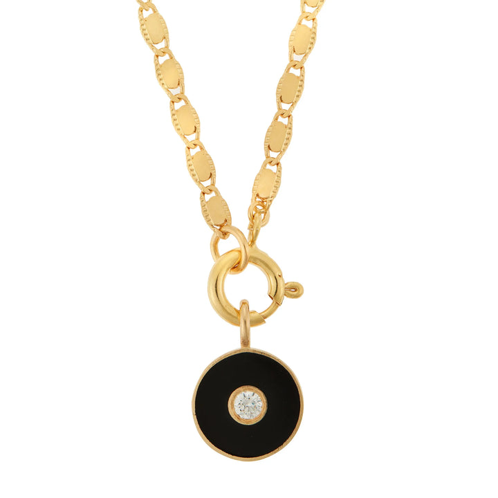 Bubble Solitaire Enamel Necklace - Eye M Core - Ileana Makri store