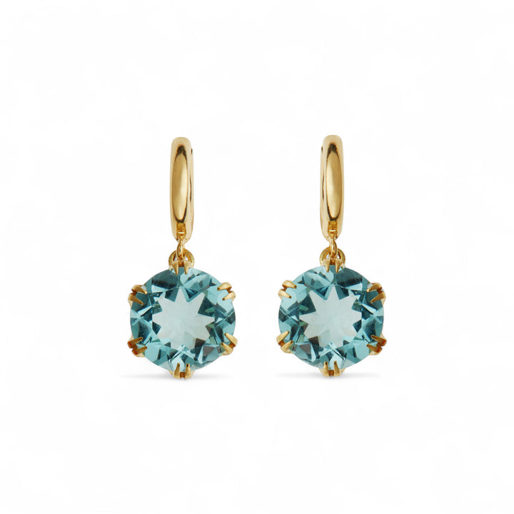 Crown Midi Hoops Blue Topaz