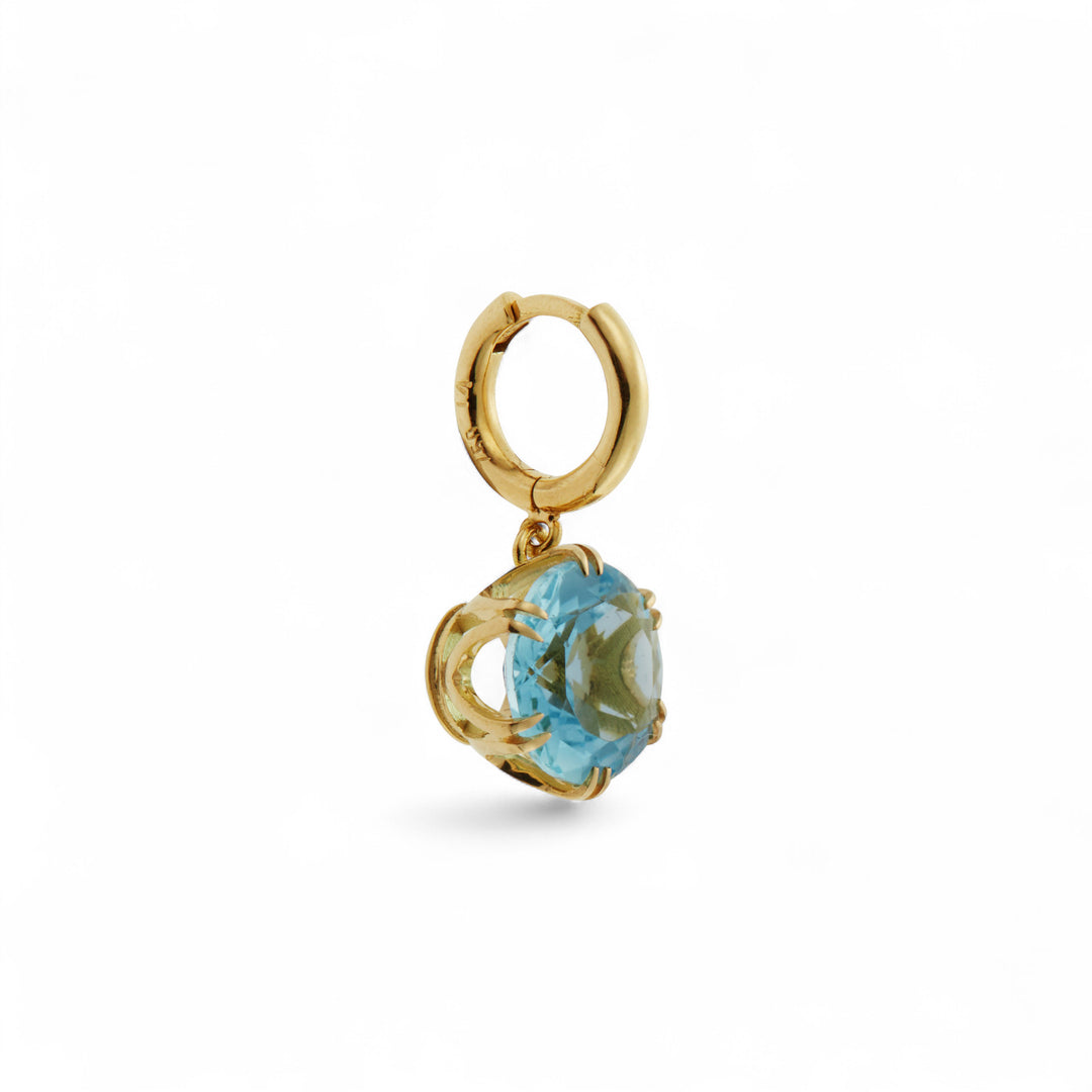 Crown Midi Hoops Blue Topaz