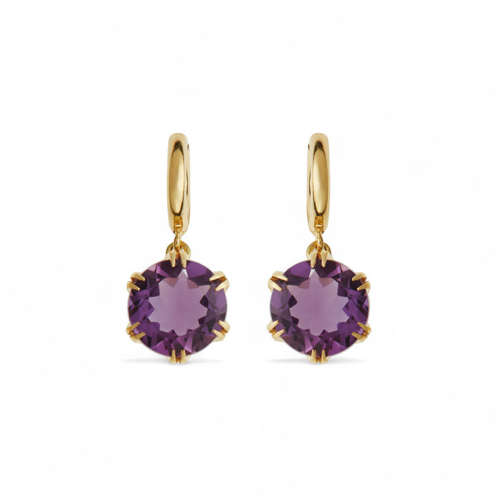 Crown Midi Hoops Purple Amethyst