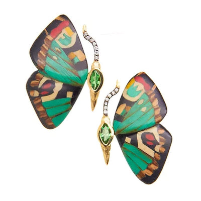 Green Butterfly Earrings - Ileana Makri