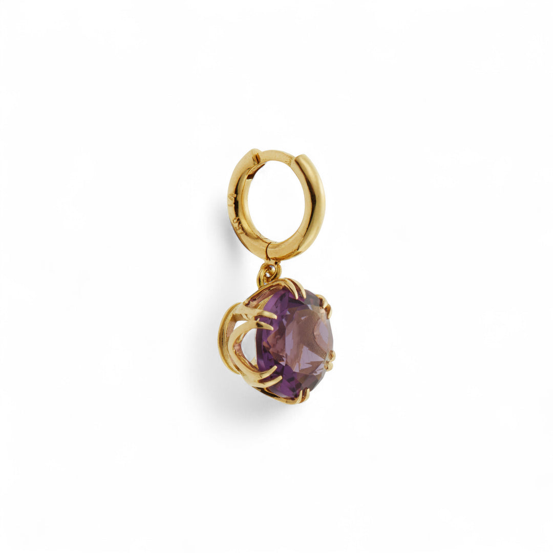 Crown Midi Hoops Purple Amethyst
