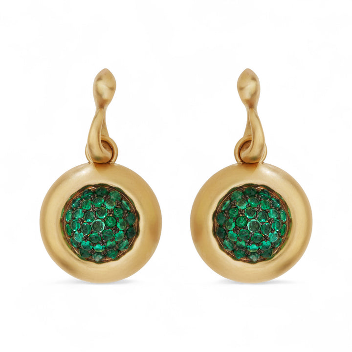 Emerald Caviar Earrings Large