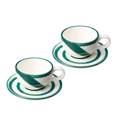 Green Wave Tea Cups (set of 2) - Arch - Ileana Makri store