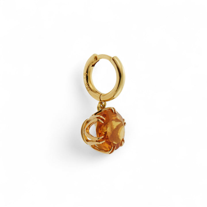 Crown Midi Hoops Citrine