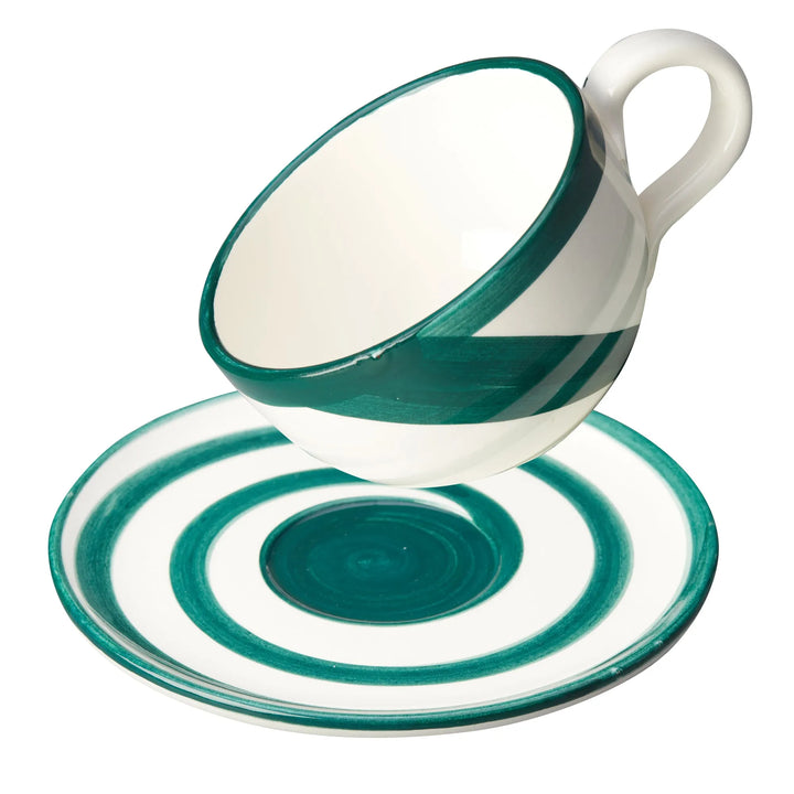 Green Wave Tea Cups (set of 2) - Arch - Ileana Makri store